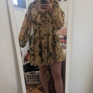 Springy Chiffon Dress with attached slip